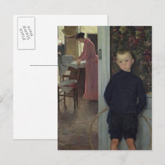 Binnenland met Vrouwen en een Kind Briefkaart (Voorkant / Achterkant)