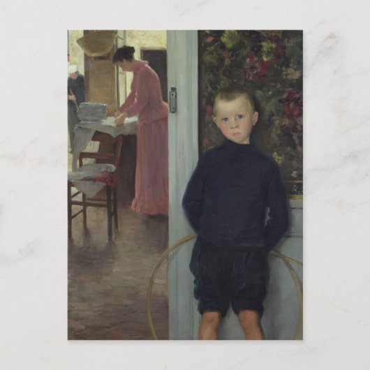 Binnenland met Vrouwen en een Kind Briefkaart (Voorkant)