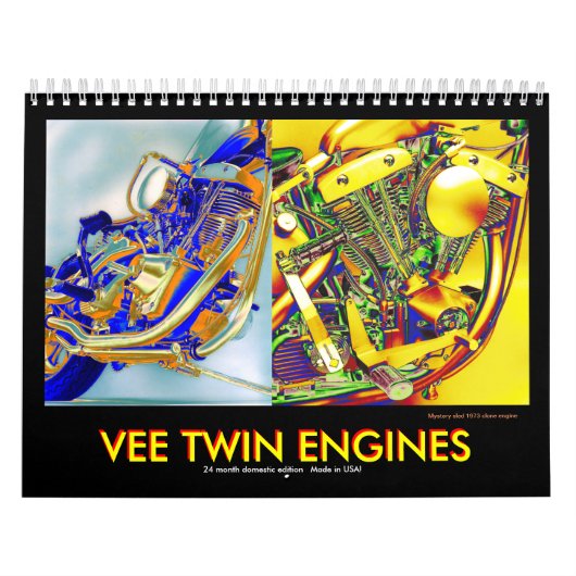 Binnenland Motorrijtuigmotoren met dubbele motor Kalender (Hoes)