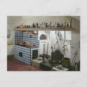 Binnenland van de keuken van het Hotel DE Cabris Briefkaart