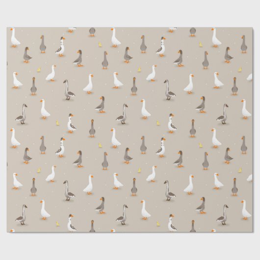 Binnenlands ganzen cadeaupapier (Vlak)