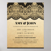 "Binnenlands Partnerschap" Lace Wedding Certifiate Poster (Voorkant)