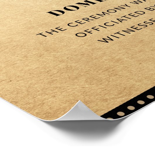 "Binnenlands Partnerschap" Lace Wedding Certifiate Poster (Hoek)