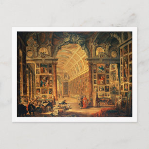 Binnenlands Uitzicht van de Colonna Galerij, Rome Briefkaart