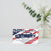 Binnenlandse Amerikaanse vlag Auto Mechanic Servic Visitekaartje (Staand voorkant)