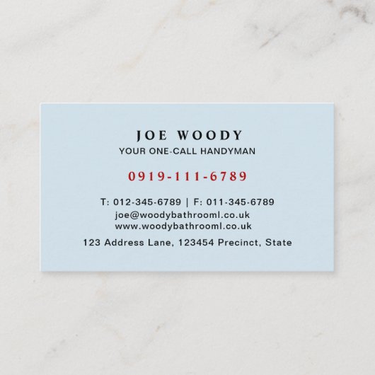 Binnenlandse Bathroom Oplossingen en services Repa Visitekaartje (Achterkant)