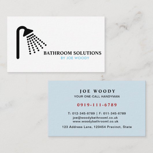 Binnenlandse Bathroom Oplossingen en services Repa Visitekaartje (Voorkant / Achterkant)