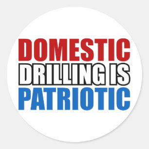 Binnenlandse boringen zijn patriottisch ronde sticker