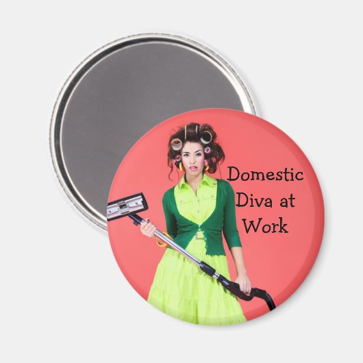 Binnenlandse Diva op het werk Afbeelding Magnet (Voorkant / Achterkant)