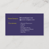 Binnenlandse elektriciens visitekaartje (Achterkant)