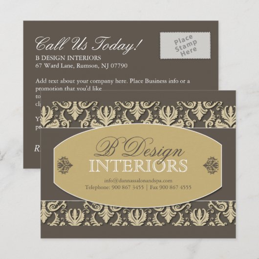 Binnenlandse ontwerper Adverteren Briefkaart (Voorkant / Achterkant)