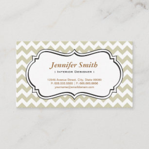 Binnenlandse ontwerper - Chevron Simple Jasmine Visitekaartje