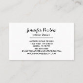 Binnenlandse ontwerper Home Decorator Chic Modern Visitekaartje (Achterkant)