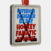 Binnenlandse ontwerper houdt van Hockey Metalen Ornament (Rechts)