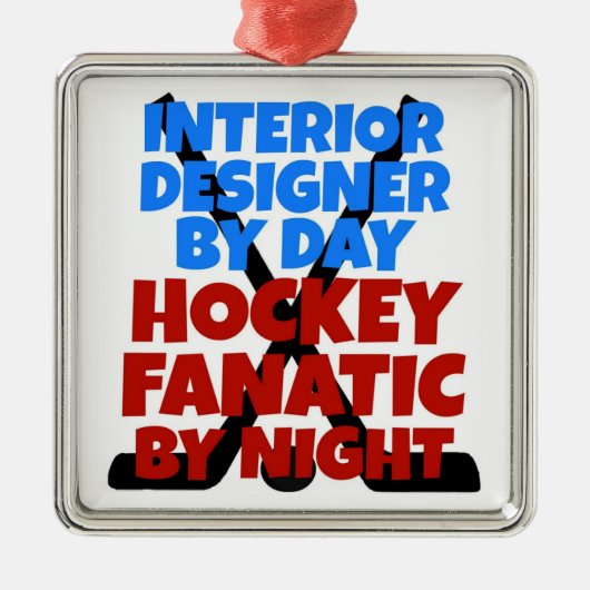 Binnenlandse ontwerper houdt van Hockey Metalen Ornament (Voorkant)