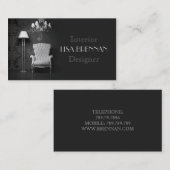 Binnenlandse ontwerper Klassieke witte stoel Liefr Visitekaartje (Voorkant / Achterkant)