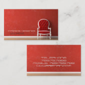 Binnenlandse ontwerper Rode Muurstoel Visitekaartje (Voorkant / Achterkant)