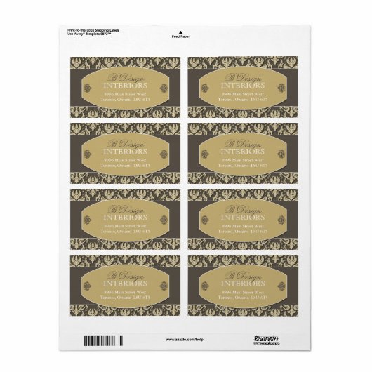 Binnenlandse ontwerper Verzendlabels Etiket (Full Sheet)