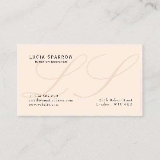 Binnenlandse ontwerper visitekaartje (Achterkant)