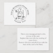 Binnenlandse reiniger Dank u wel briefkaart (Voorkant / Achterkant)