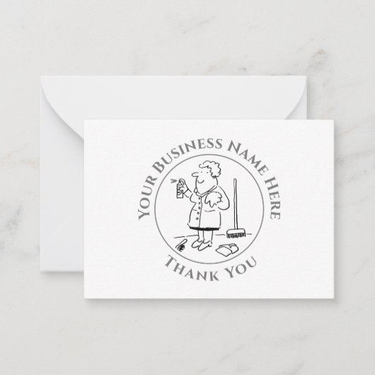 Binnenlandse reiniger Dank u wel briefkaart (Voorkant)