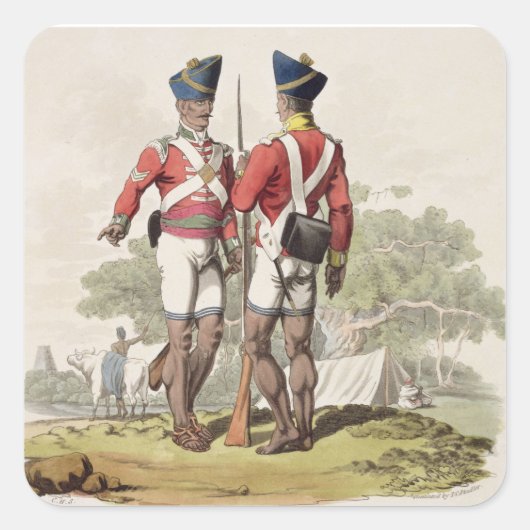 Binnenlandse troepen in de dienst van East India: Vierkante Sticker (Voorkant)