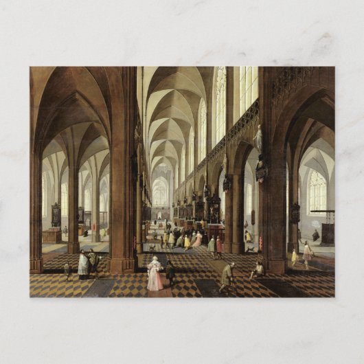 Binnenlandse Zaken Antwerpse kathedraal, c.1650 Briefkaart (Voorkant)