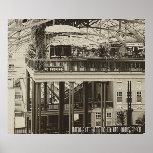 Binnenlandse Zaken San Francisco Sutro Baths 1908 Poster (Voorkant)