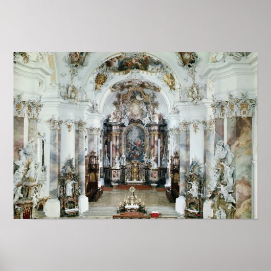 Binnenlandse Zaken van de benedictine abbey kerk Poster (Voorkant)