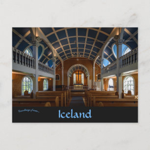 Binnenlandse Zaken van de Blauwe Kerk op de Seyðis Briefkaart