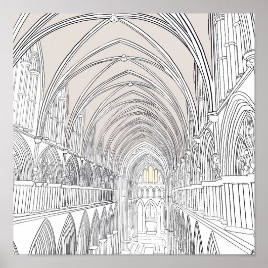 Binnenlandse Zaken van de kathedraal van Salisbury Poster (Voorkant)