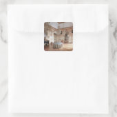 Binnenlandse Zaken van de Salle du Conseil 1701-55 Vierkante Sticker (Tas)