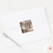 Binnenlandse Zaken van de Salle du Conseil 1701-55 Vierkante Sticker (Envelop)