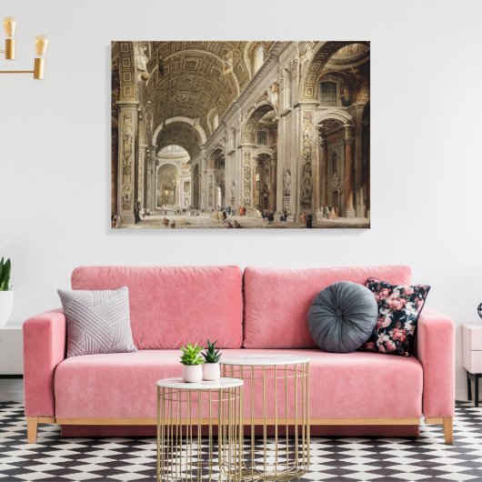 Binnenlandse Zaken van de Sint-Peter Basilica in R Canvas Afdruk (Insitu (Woonkamer))
