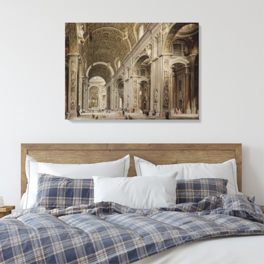 Binnenlandse Zaken van de Sint-Peter Basilica in R Canvas Afdruk (Insitu (Slaapkamer))