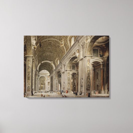Binnenlandse Zaken van de Sint-Peter Basilica in R Canvas Afdruk (Voorkant)