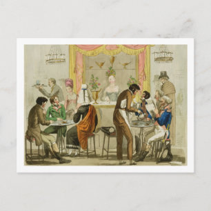 Binnenlandse Zaken van een Koffiehuis, café voor W Briefkaart