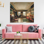 Binnenlandse Zaken van een Manor House, 1830's Canvas Afdruk (Insitu (Woonkamer))