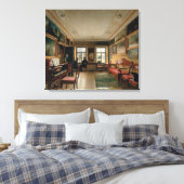 Binnenlandse Zaken van een Manor House, 1830's Canvas Afdruk (Insitu (Slaapkamer))