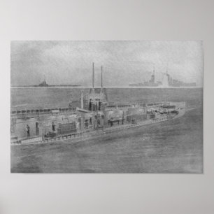 Binnenlandse Zaken van een moderne Duitse U-Boat Poster