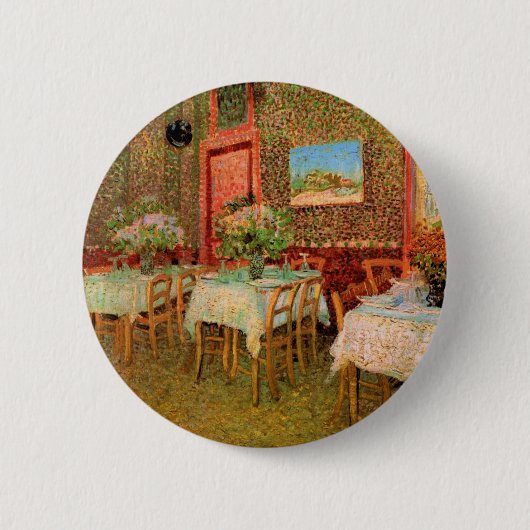 Binnenlandse Zaken van een restaurant van Vincent Ronde Button 5,7 Cm (Voorkant)