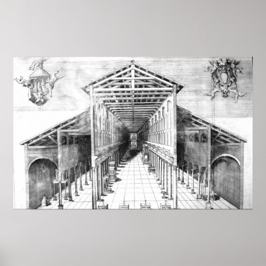 Binnenlandse Zaken van Old St.Peter's, Rome Poster (Voorkant)