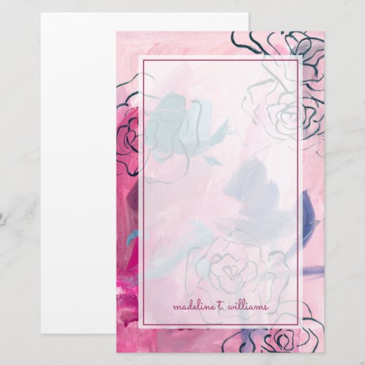 Binnenmuziek - Floral Sketch Briefpapier (Voorkant / Achterkant)