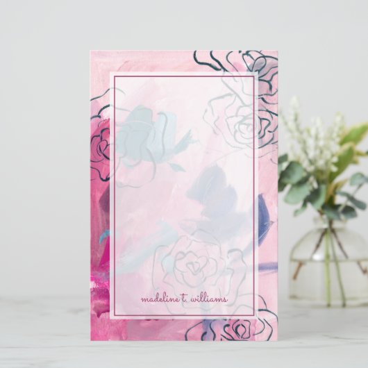 Binnenmuziek - Floral Sketch Briefpapier (Staand voorkant)