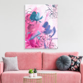 Binnenmuziek - Floral Sketch Canvas Afdruk (Insitu (Woonkamer))