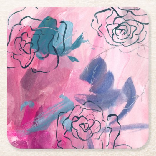 Binnenmuziek - Floral Sketch Kartonnen Onderzetters (Voorkant)