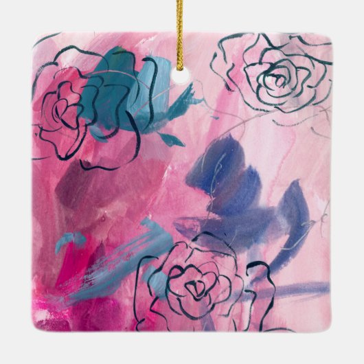 Binnenmuziek - Floral Sketch Keramisch Ornament (Achterkant)