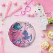 Binnenmuziek - Floral Sketch Papieren Bordje (Feest)