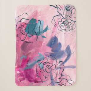 Binnenmuziek - Floral Sketch Sherpa Deken