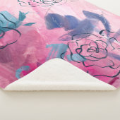 Binnenmuziek - Floral Sketch Sherpa Deken (3/4)